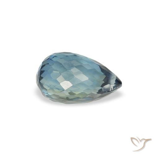 Safira Azul-verde claro Natural 0.85ct, Briolette, VS
