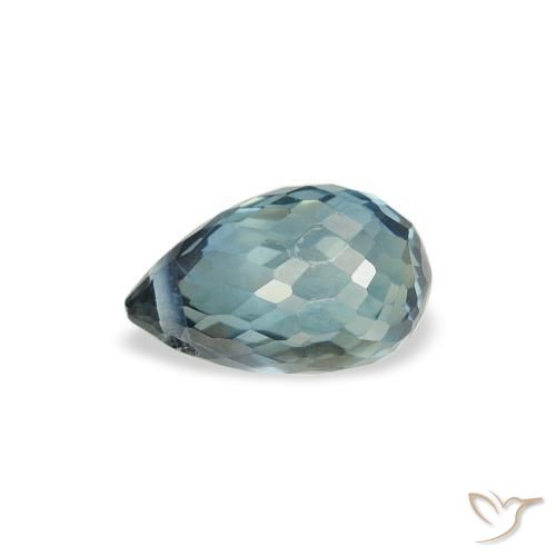 Safira Azul-verde claro Natural 0.85ct, Briolette, VS