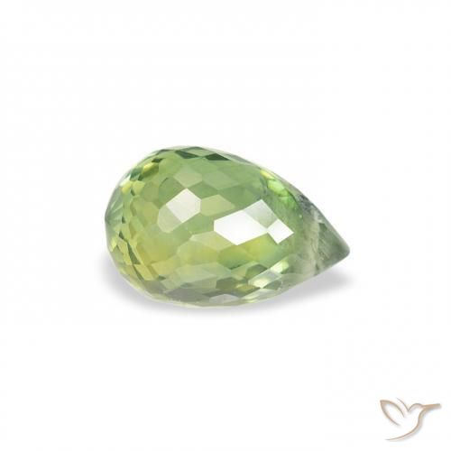 Safira Luz verde Natural 0.81ct, Briolette, VS