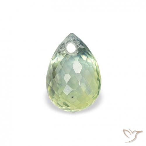 0.91ct Natural Luz verde Safira, Briolette, VS