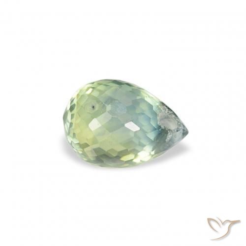 Safira Luz verde Natural 0.91ct, Briolette, VS