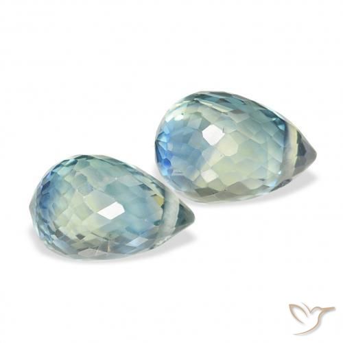 Pedras preciosas de Safira Cerceta natural de 1.48 ct, Briolette, VVS-VS