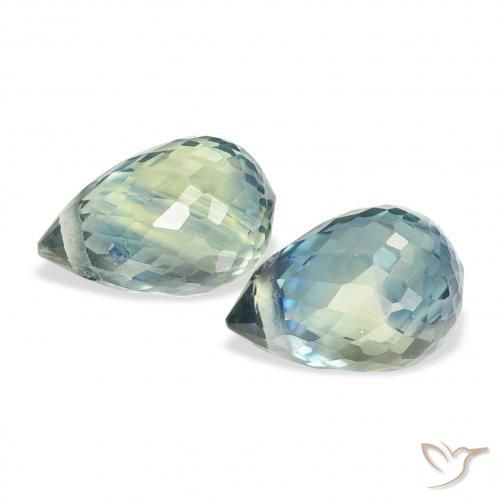 Pedras preciosas de Safira Cerceta natural de 1.48 ct, Briolette, VVS-VS