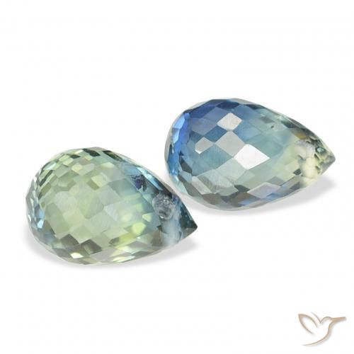 Pedras preciosas de Safira Cerceta natural de 1.49 ct, Briolette, VVS-VS