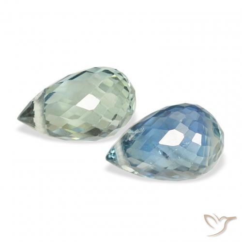Pedras preciosas de Safira Cerceta natural de 1.42 ct, Briolette, VVS-VS