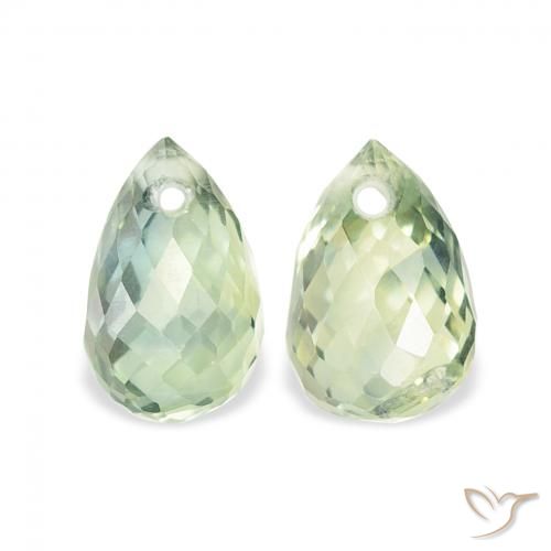 1.23ctw Natural Verde Sábio Muito Claro Safira, Briolette, VS