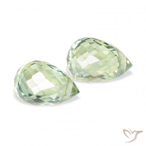 Pedras preciosas de Safira Verde Sábio Muito Claro natural de 1.23 ct, Briolette, VS