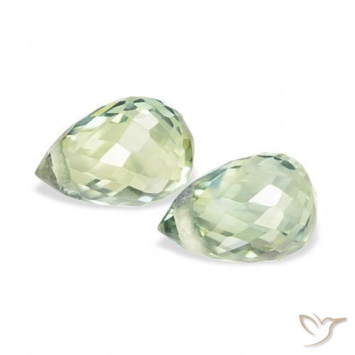 Pedras preciosas de Safira Verde Sábio Muito Claro natural de 1.23 ct, Briolette, VS