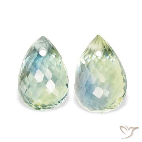 1.91ctw Natural Verde Sábio Claro Safira, Briolette, VS