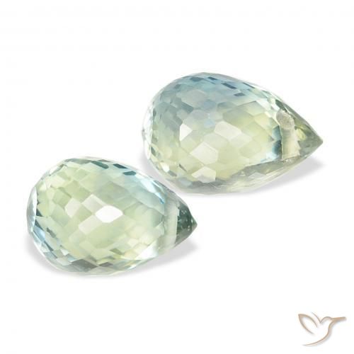Pedras preciosas de Safira Verde Sábio Claro natural de 1.91 ct, Briolette, VS