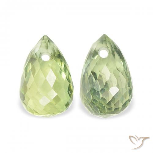0.89ctw Natural Verde Limão Claro Safira, Briolette, VS