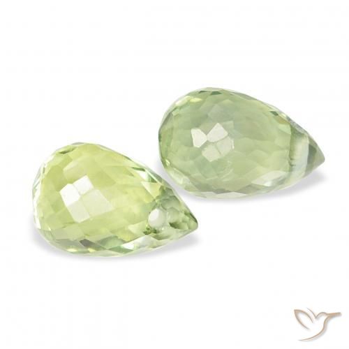 Pedras preciosas de Safira Verde Limão Claro natural de 0.89 ct, Briolette, VS