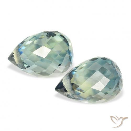 Pedras preciosas de Safira Cerceta natural de 1.93 ct, Briolette, VS