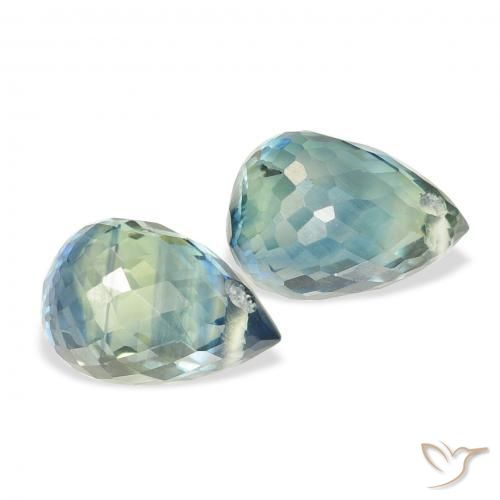 Pedras preciosas de Safira Cerceta natural de 1.77 ct, Briolette, VS