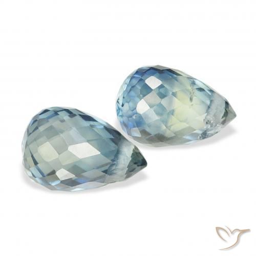 Pedras preciosas de Safira Cerceta natural de 1.54 ct, Briolette, VS