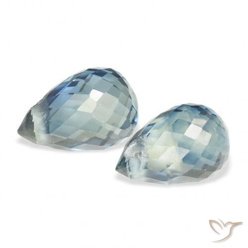 Pedras preciosas de Safira Cerceta natural de 1.54 ct, Briolette, VS