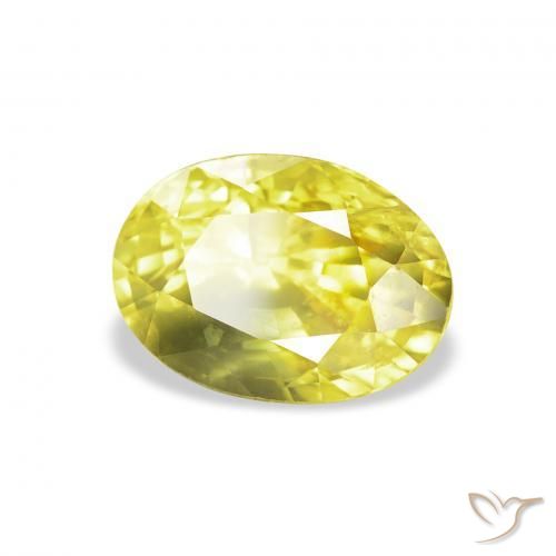 Safira amarelo médio Natural 2.99ct, oval, VS