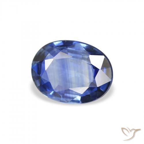 Safira Azul escuro médio Natural 1.15ct, oval, VVS-VS