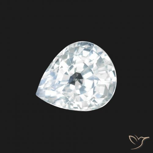 1.34ct Natural Branco azulado Safira, Formato de pêra, VS