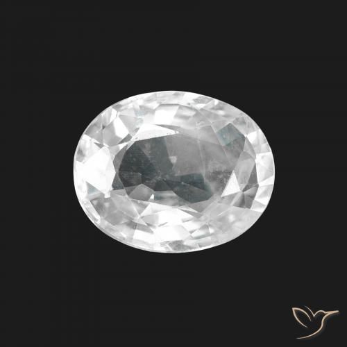 1.67ct Natural Branco Safira, oval, VS