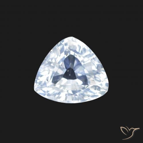 1.25ct Natural Branco azulado Safira, Trilhão, VS