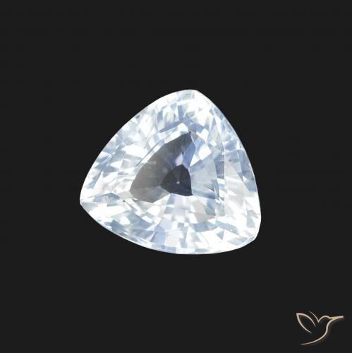 Safira Branco azulado Natural 1.25ct, Trilhão, VS