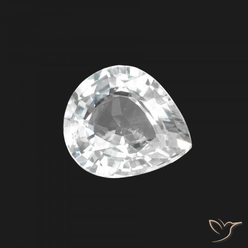 1.41ct Natural Branco azulado Safira, Formato de pêra, VS