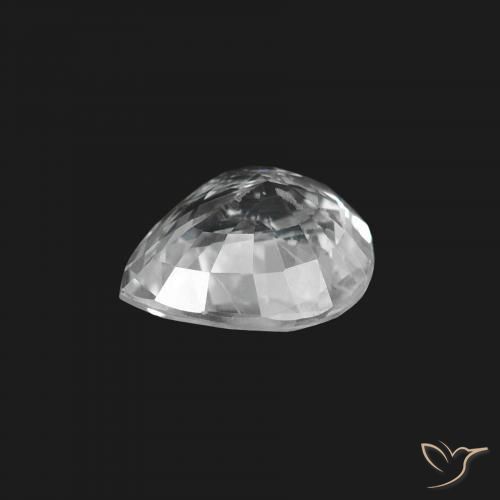 Safira Branco azulado Natural 1.41ct, Formato de pêra, VS