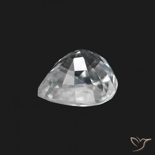 Safira Branco azulado Natural 1.45ct, Formato de pêra, VS