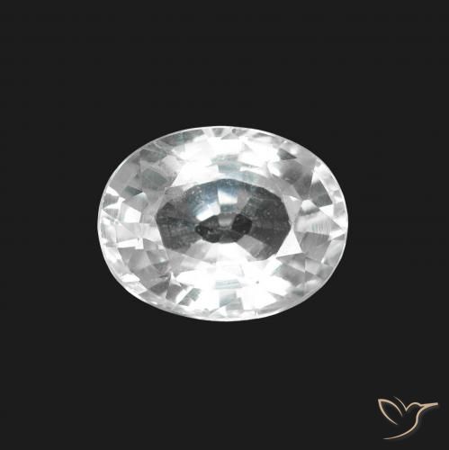 1.50ct Natural Branco azulado Safira, oval, VS