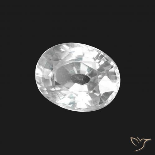 Safira Branco azulado Natural 1.50ct, oval, VS