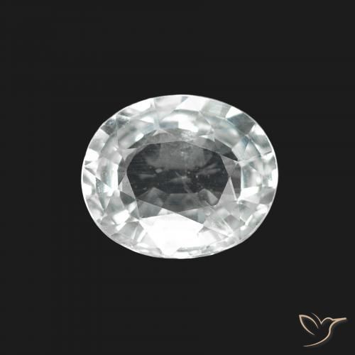 1.60ct Natural Branco Safira, oval, VS