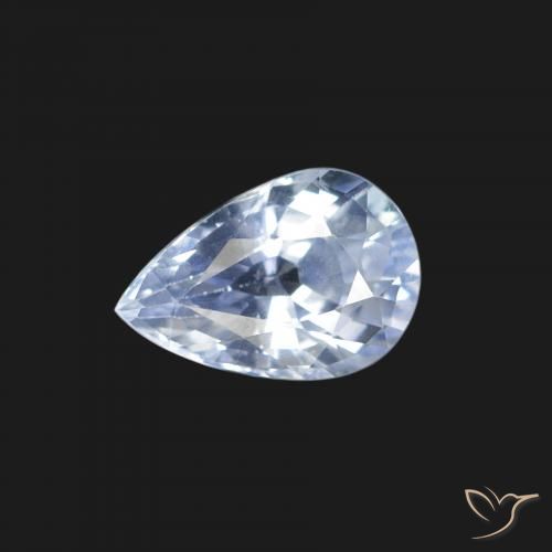 1.29ct Natural Branco azulado Safira, Formato de pêra, VS