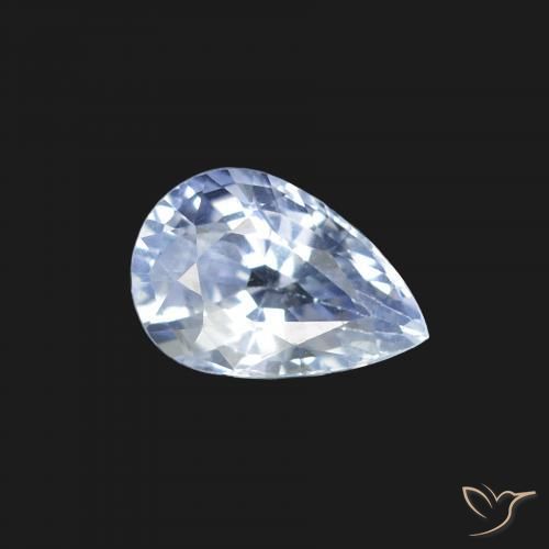Safira Branco azulado Natural 1.29ct, Formato de pêra, VS