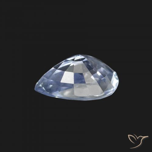 Safira Branco azulado Natural 1.29ct, Formato de pêra, VS