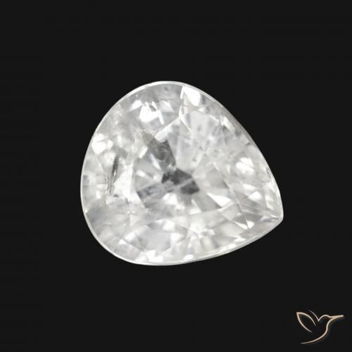 Safira Branco Natural 2.63ct, Formato de pêra, VS