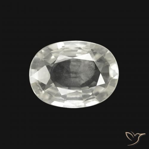 2.28ct Natural Branco Safira, oval, VS