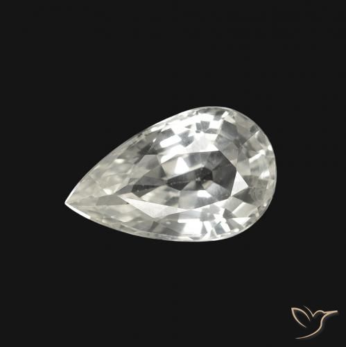 1.32ct Natural Branco Safira, Formato de pêra, VVS-VS