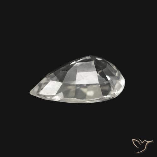 Safira Branco Natural 1.32ct, Formato de pêra, VVS-VS