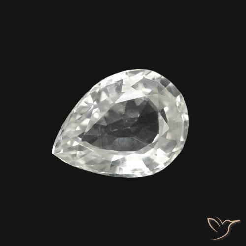 1.25ct Natural Branco Safira, Formato de pêra, VVS-VS