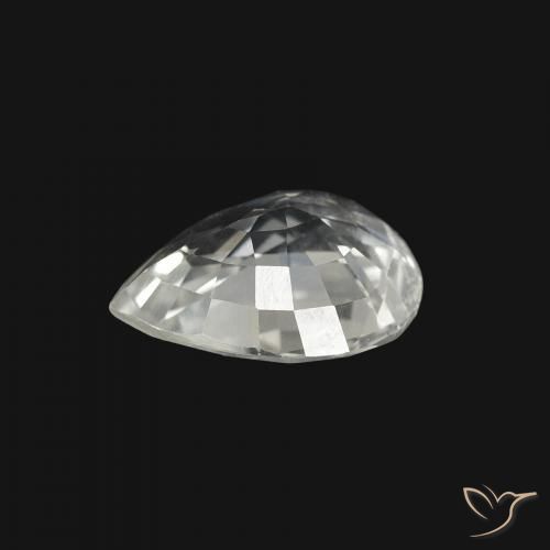 Safira Branco Natural 1.25ct, Formato de pêra, VVS-VS