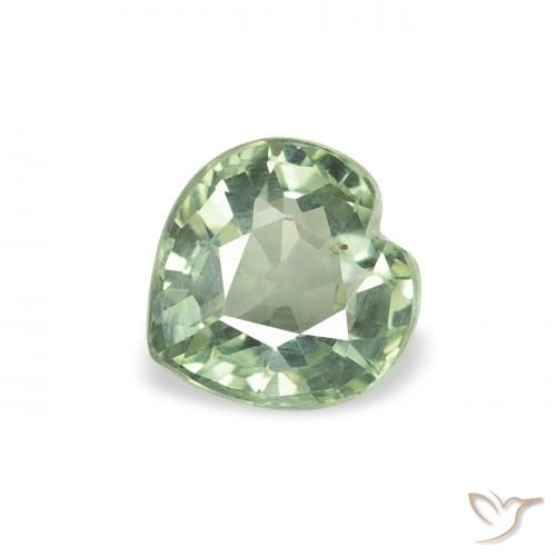 0.68ct Natural Verde Musgo Safira, Coração, VS