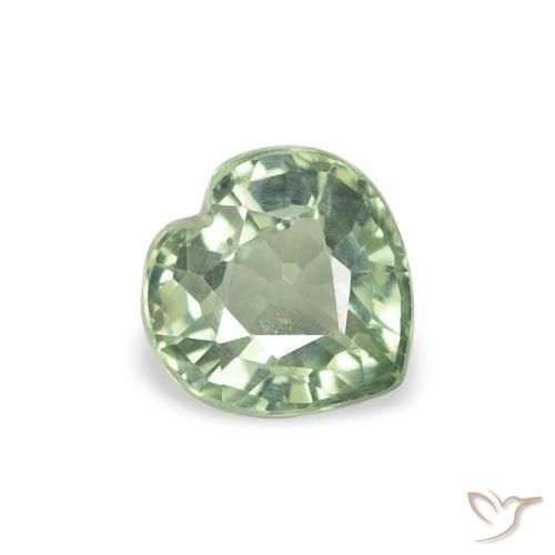 Safira Verde Musgo Natural 0.68ct, Coração, VS