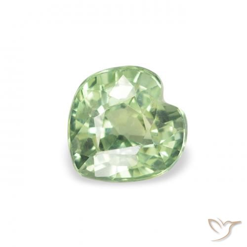 0.69ct Natural Verde Floresta Claro Safira, Coração, VS