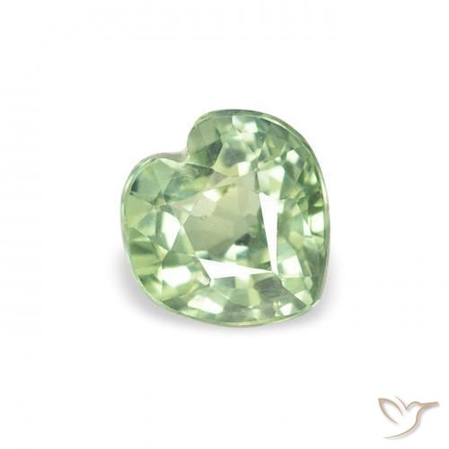 Safira Verde Floresta Claro Natural 0.69ct, Coração, VS