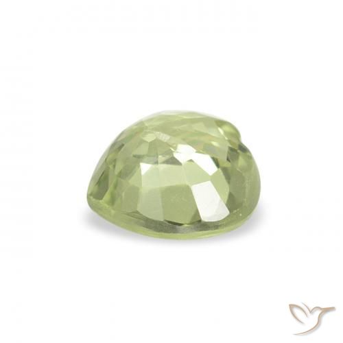 Safira Verde amarelado Natural 0.66ct, Coração, VVS-VS