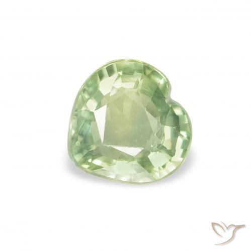 0.64ct Natural Verde muito claro Safira, Coração, VS