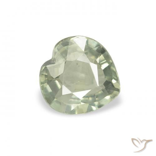 Safira Luz verde Natural 0.61ct, Coração, VS