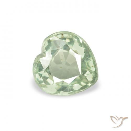 Safira Verde muito claro Natural 0.70ct, Coração, VS