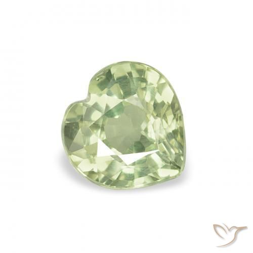 0.64ct Natural Verde muito claro Safira, Coração, VS